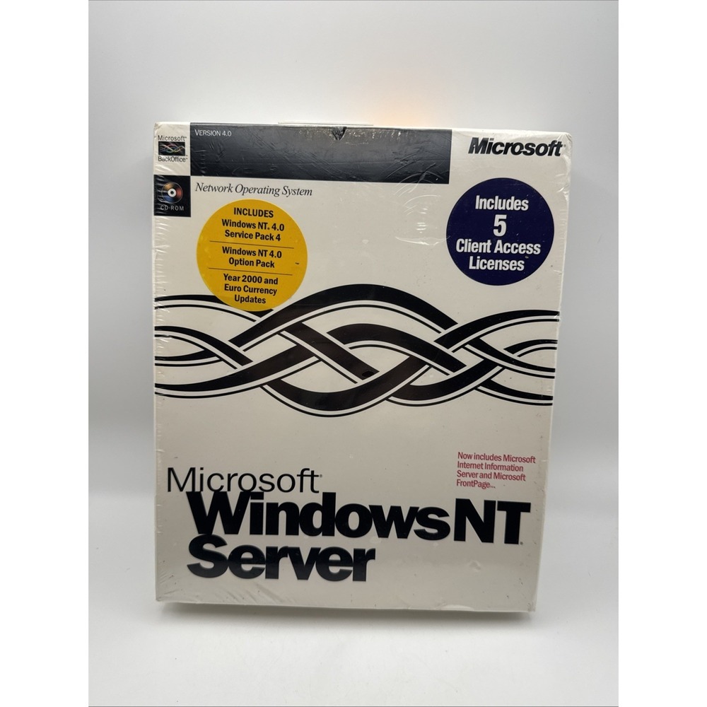 Microsoft Windows NT Server 4.0 Sealed Box w/ 5 Client Access Licenses